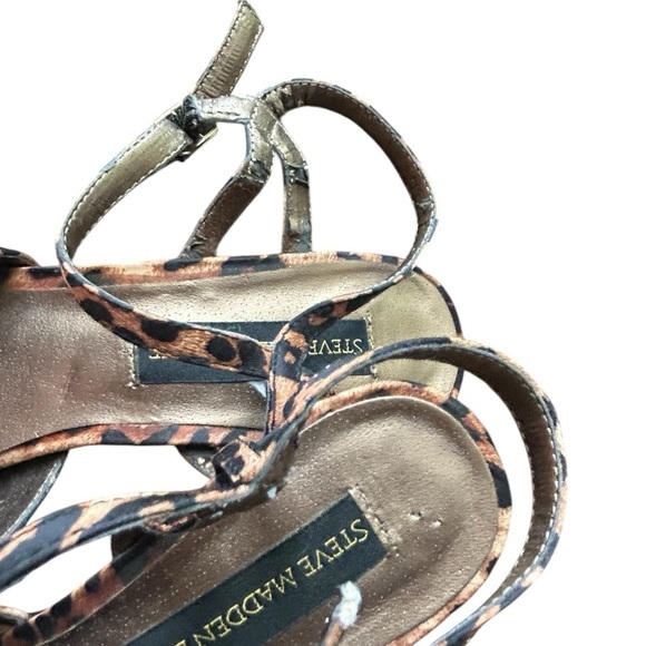 STEVE MADDEN L-CLARA Leopard Print Peep Toe 5” Stiletto Heels, Size 9M - Picture 8 of 9